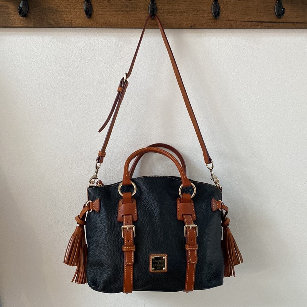 Dooney & Bourke Black Pebble Grain Bristol Satchel